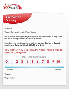 Micro-survey by Virgin Trains