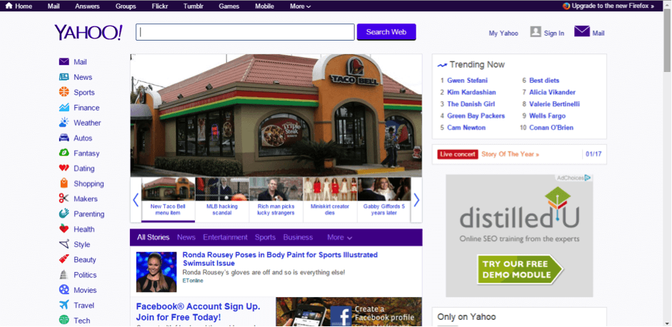 Yahoo's Homepage