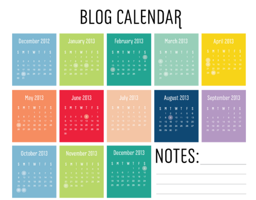 blog calendar
